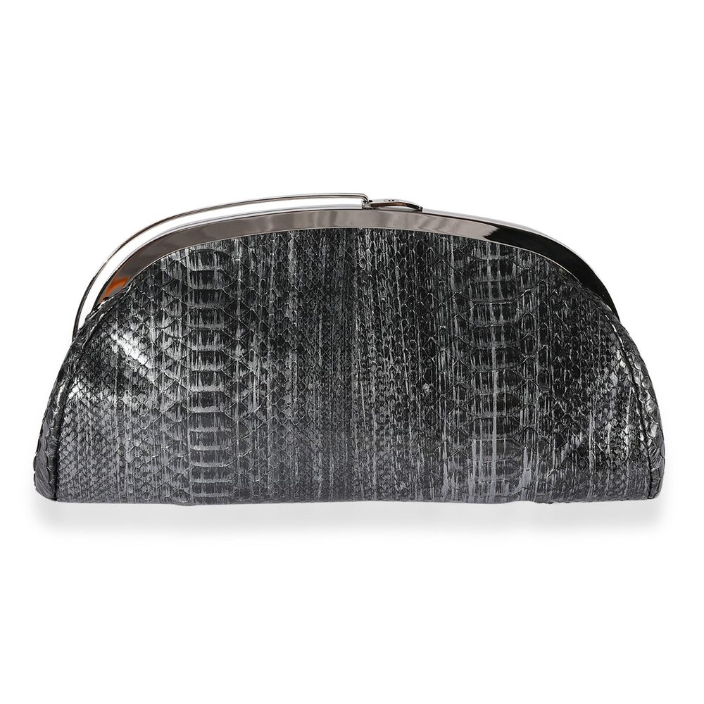 Chanel Gray Python Frame Clutch - Picture 3 of 7